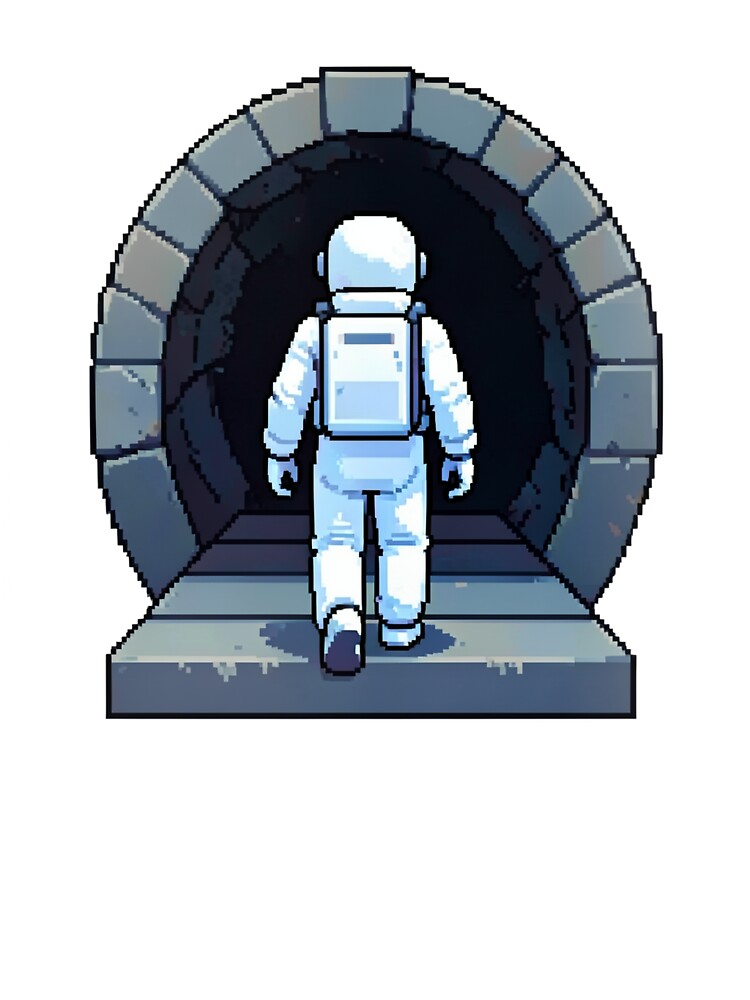 Pixel Art Astronaut Walking to Tunnel by Bloomkept