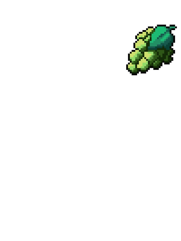 Pixel Green grapes - pixel food art by LittleFoodShop