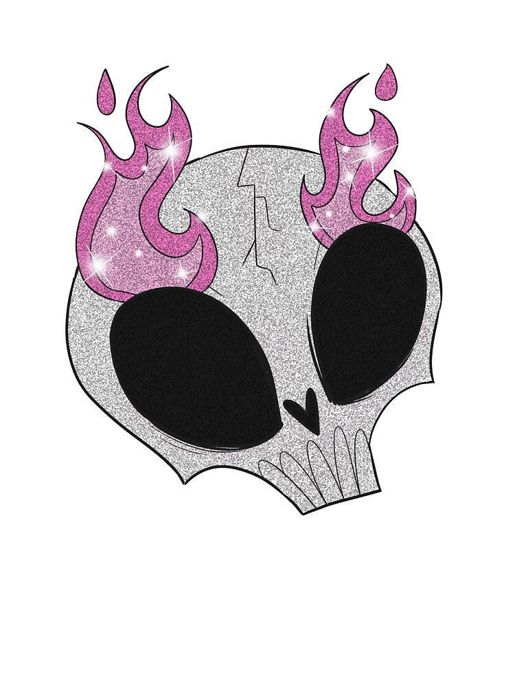 Pink Fire Skull by gross-girl99