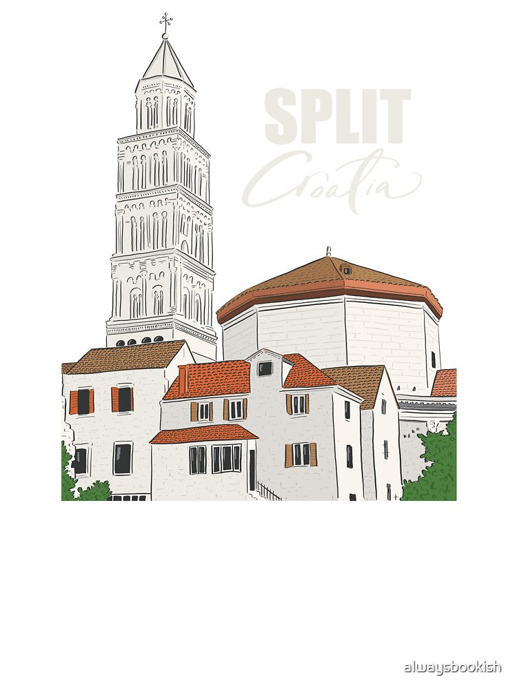 Split, Croatia Travel Poster Print Sticker by alwaysbookish