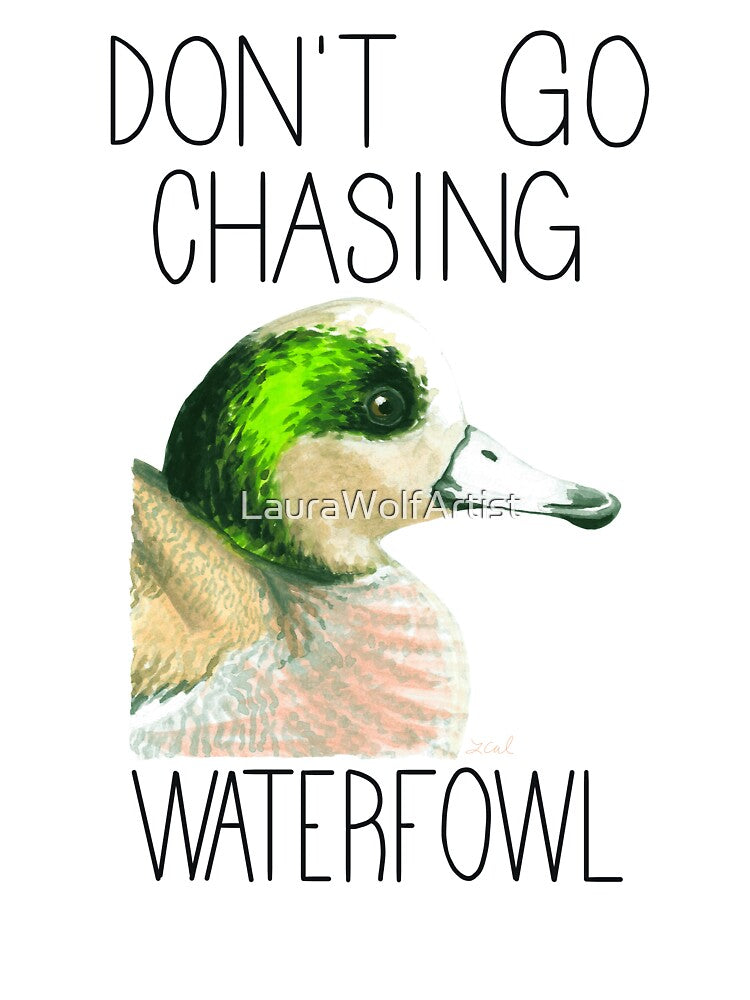 Don't Go Chasing Waterfowl (American Wigeon) by LauraWolfArtist