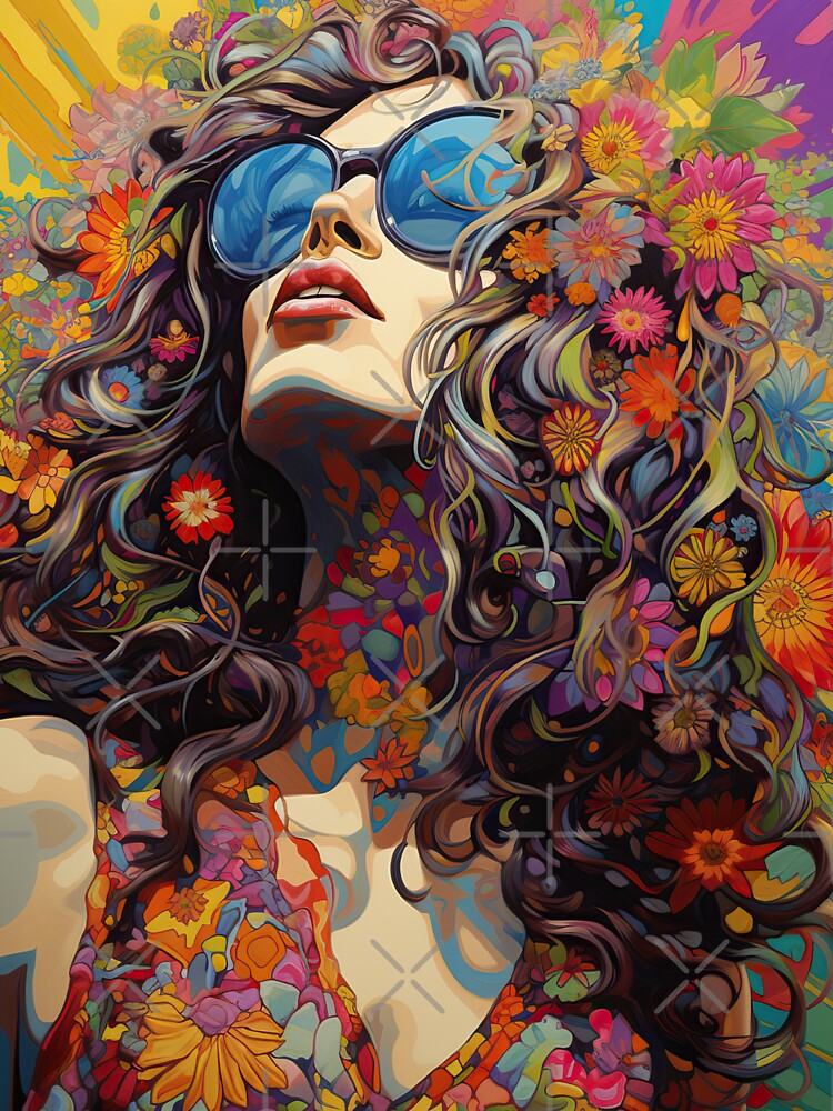 Hippie girl enjoying the sun by Rosaliartbook