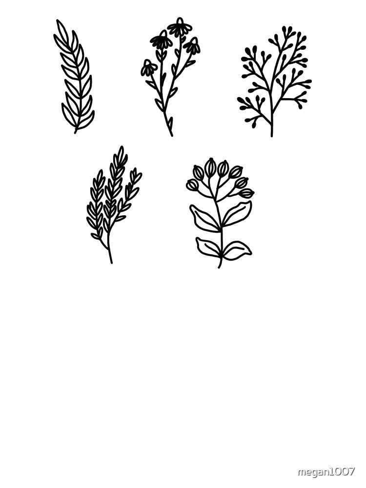 black and white plant sticker pack 3 by megan1007