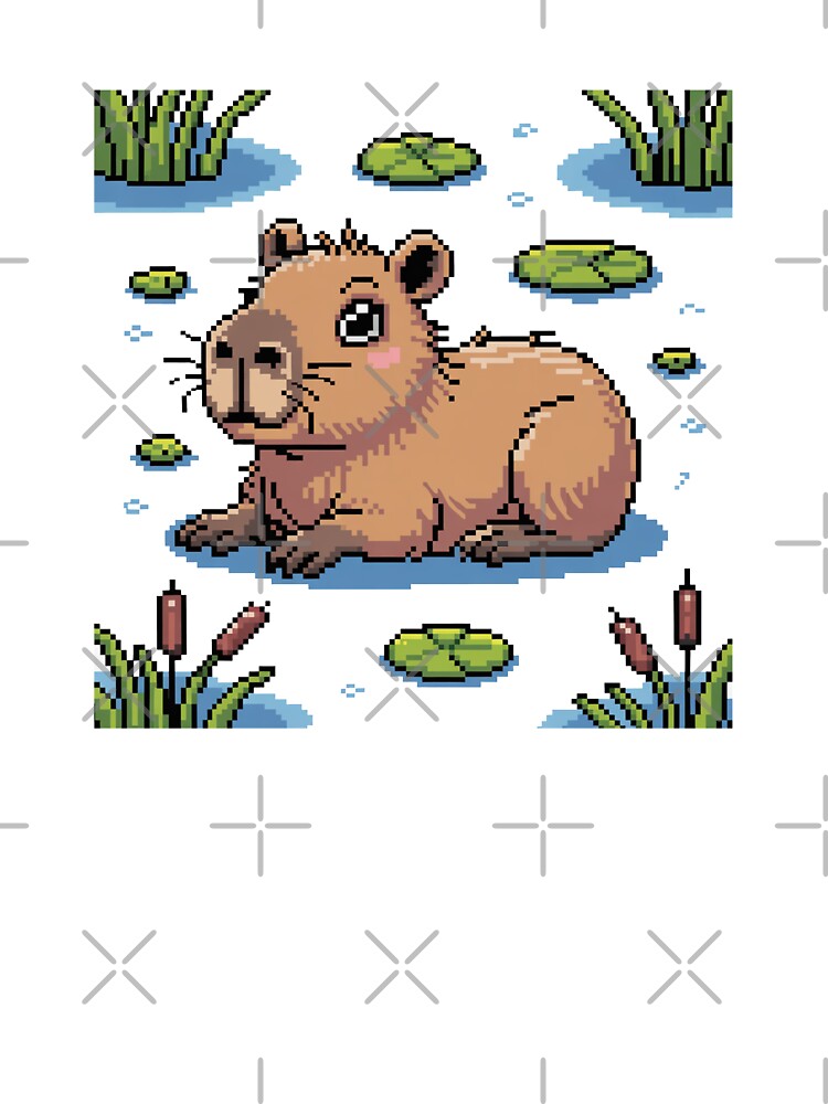 Cute Pixel Art Capybara - Funny Pixel Animal Pattern by MonkiFlipp