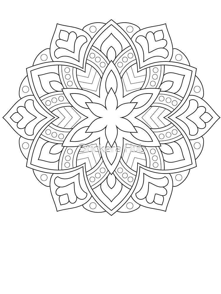 Star Flower Mandala Art by Stickera Hub