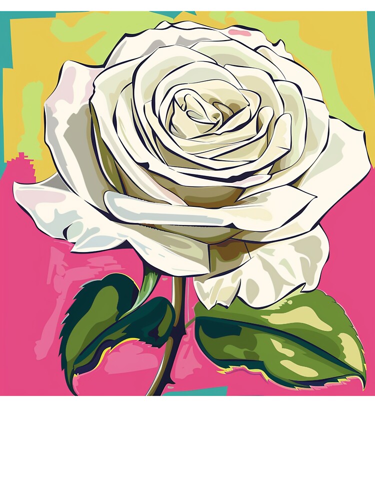 White Rose Pop Art 2 by AstroRisq