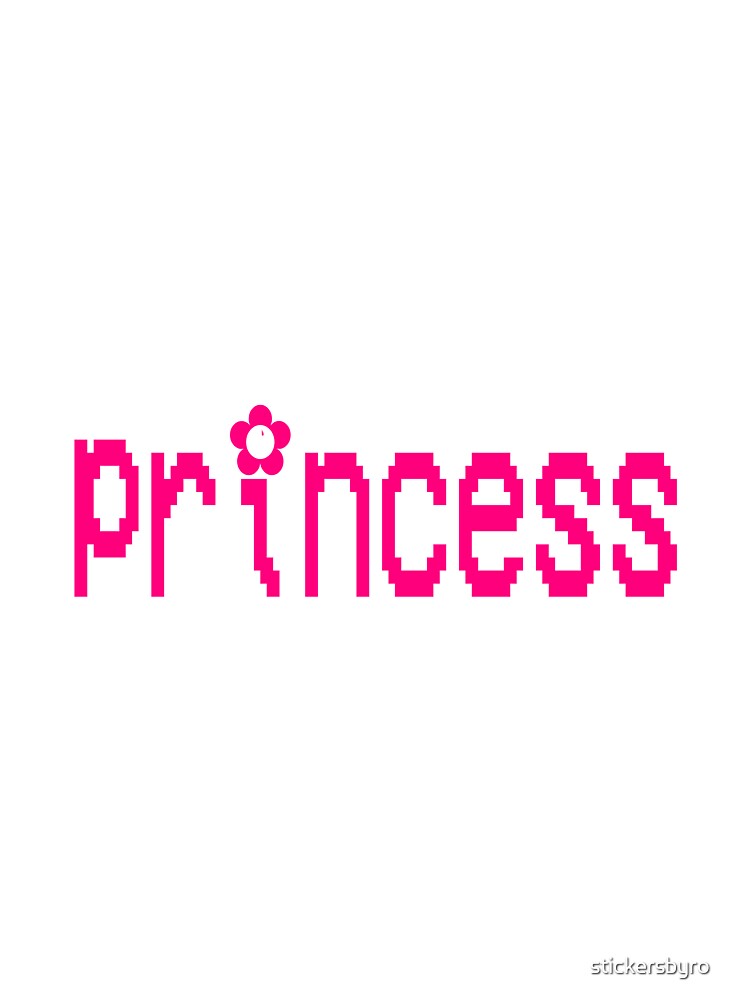 y2k pink video game "princess" text by stickersbyro ☆