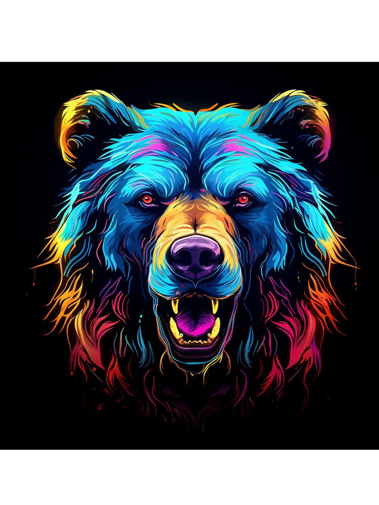 Bear Pop Neon Art 2 by AstroRisq