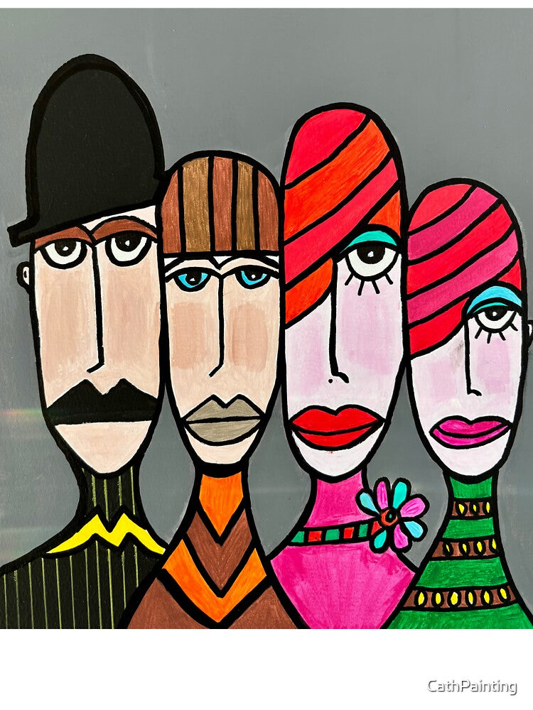 Colorful Pop Art Family – Original Art Design | Fun and Creative Gift by CathPainting