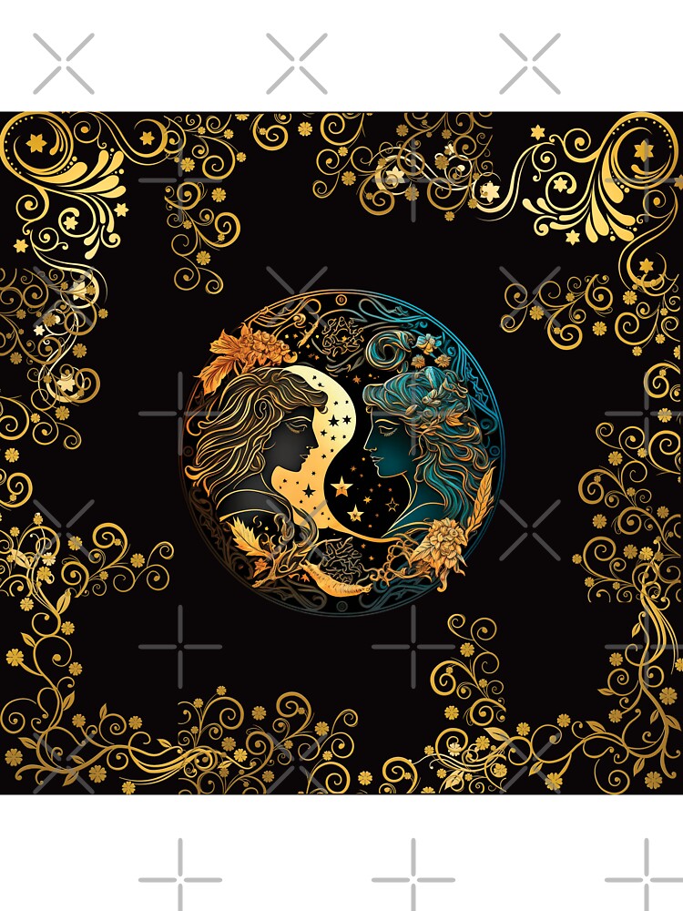 GEMINI ZODIAC SIGN ON BLACK AND WITHOUT FONT by ORIGENcreate