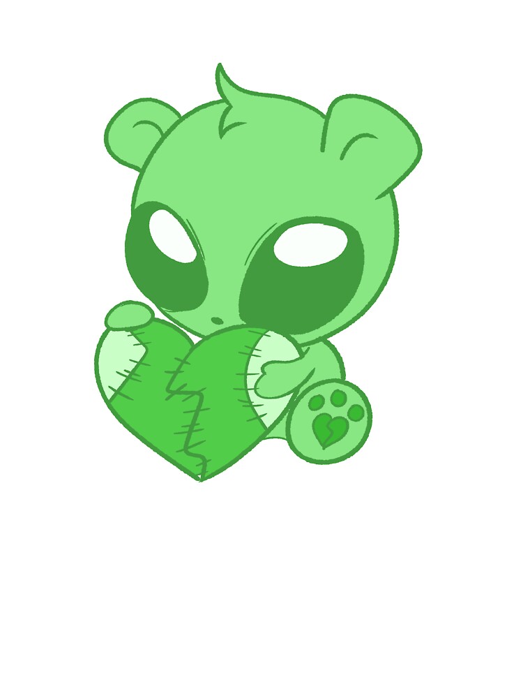 Broken Hearted Bear (green) by gross-girl99