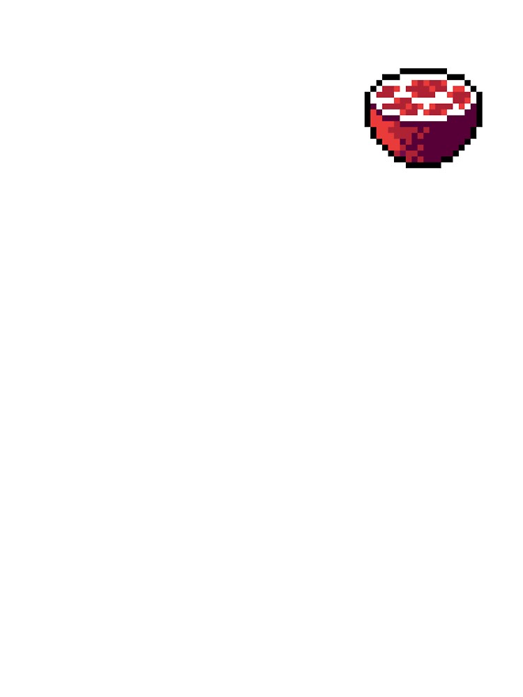 Pixel Pomegranate Slice - pixel food art by LittleFoodShop