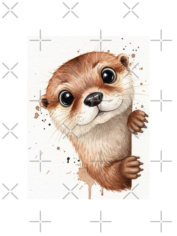 Otter meme funny cute kawaii pet animal watercolor by CheeseBlueprint