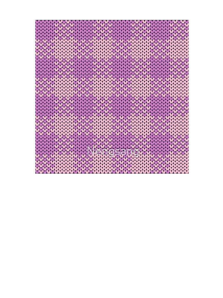 A pink plaid knitted yarn pattern in a square shape. by Nengsang
