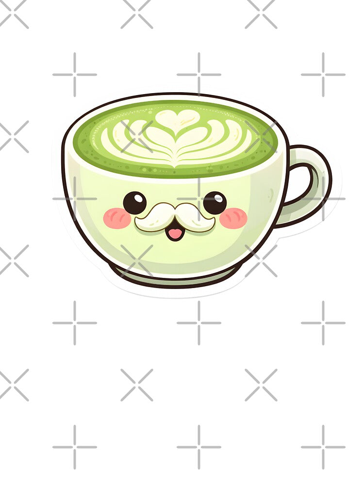 Kawaii Matcha Latte – Cute Cafe Aesthetic Design by DesignEG