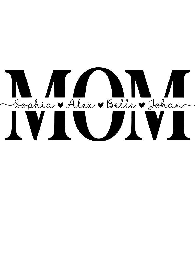 Custom Mom design Personalized Mama with Children Names, Mother’s Day Custom Name Mom Gift, Personalized Kids Name Graphic Tee by AsturShop