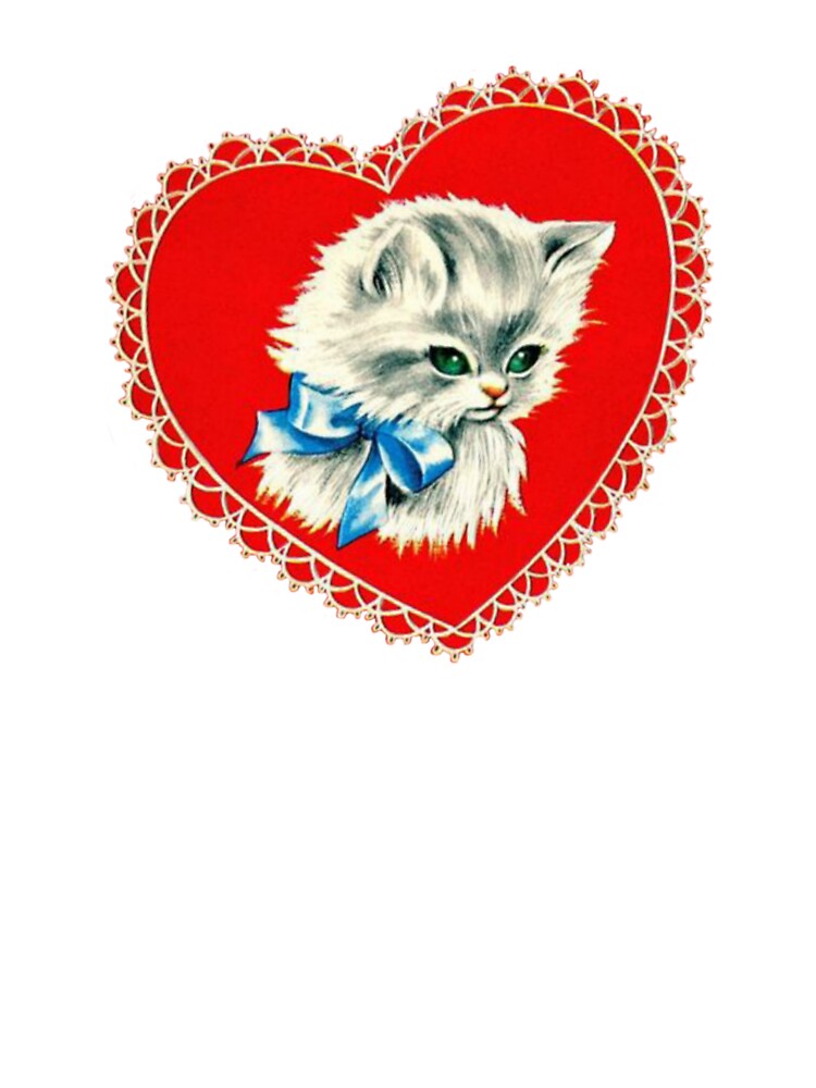 Coquette Vintage Heart Cat by Pixiedrop