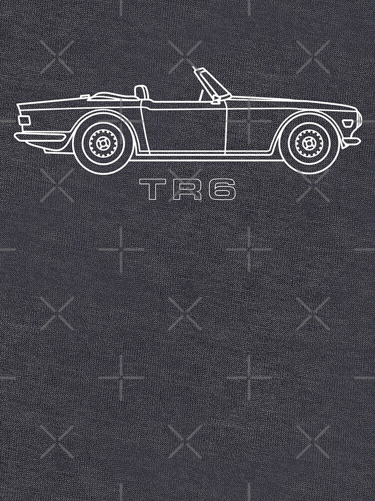 Triumph TR6 Line Drawing Outline - Classic British Sports Car by BlueHeronGarage