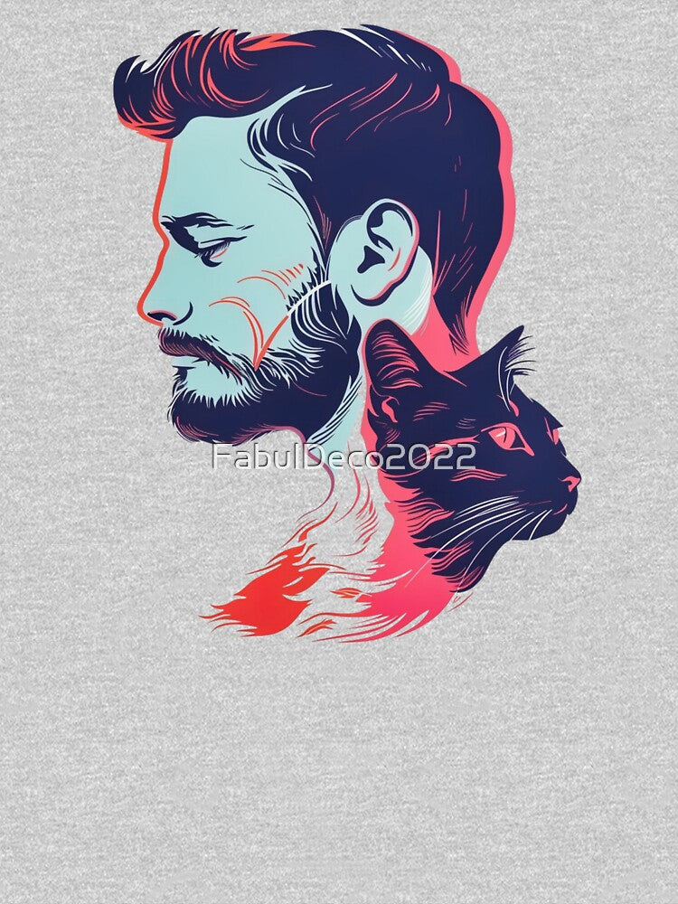 Bearded Man and Cat by FabulDeco2022