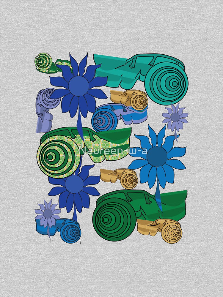 snails on flowers stylized pattern design by Naureen-w-a