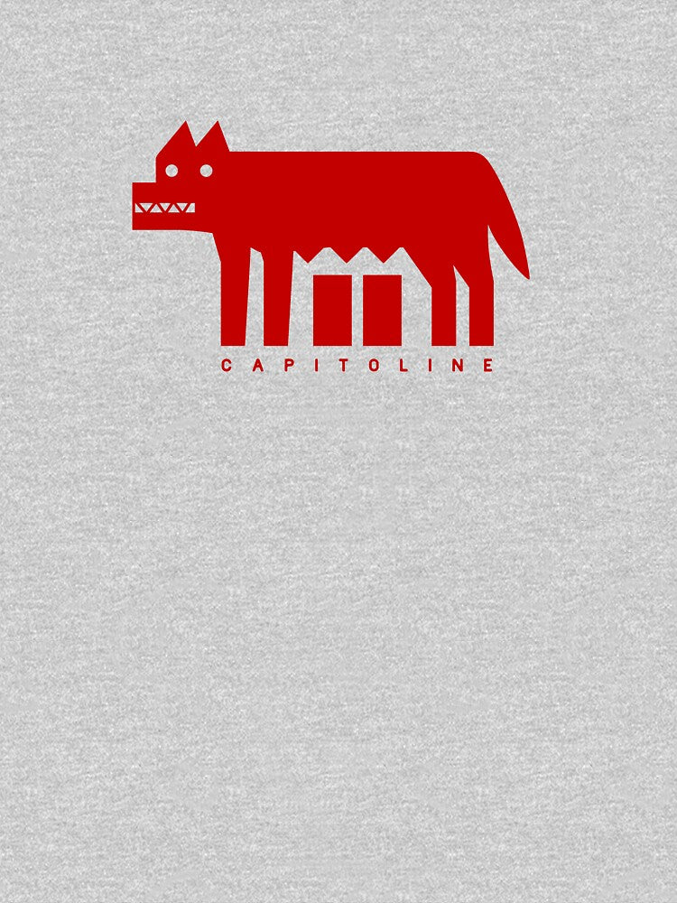 Minimalist design of Capitoline Wolf. Art in red ink by martodesign
