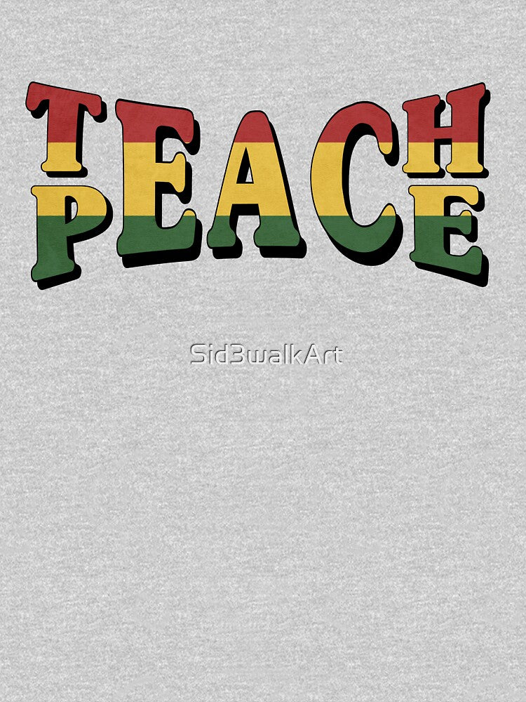 Teach Peace Cool Quote Hippie Rasta Weed Love Music by Sid3walkArt