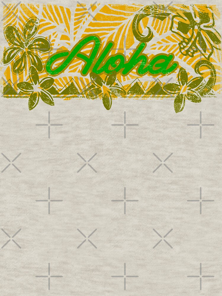 Vintage Distressed Ink Aloha Yellow Floral Banner by sunnthreads