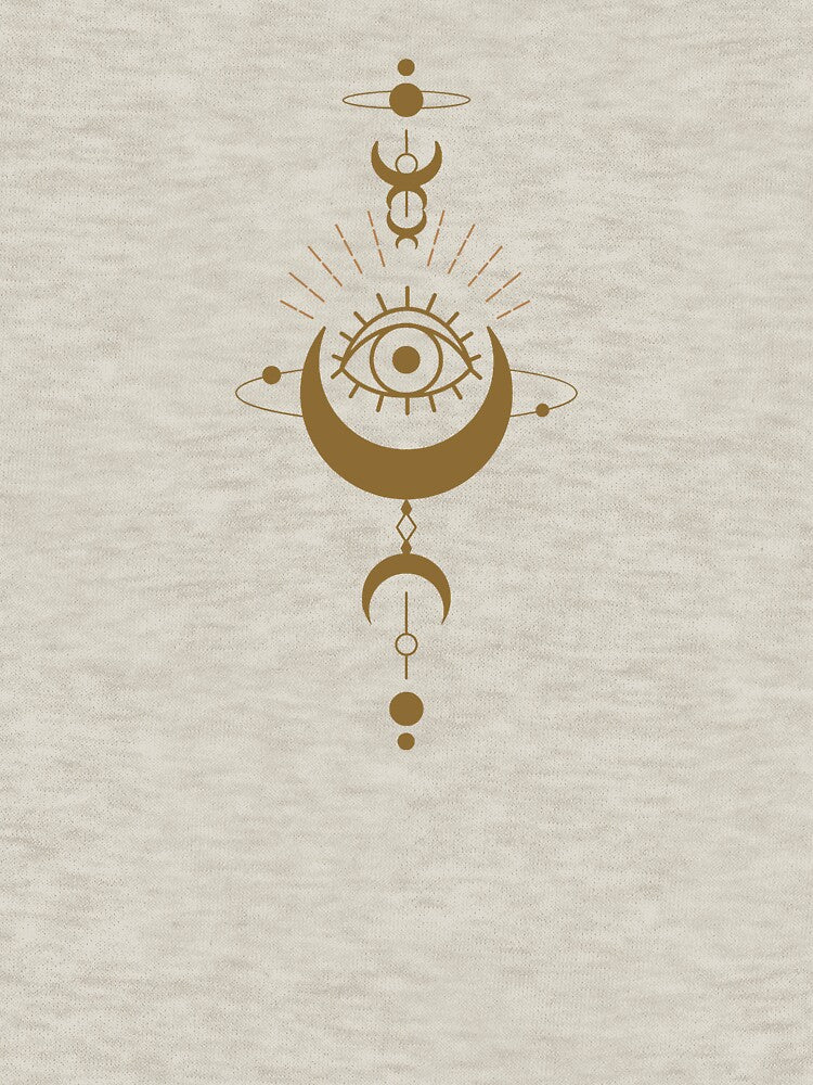 Crescent Moon All Seeing Eye Comfort Colors Tee | Mystical Celestial Phases T-Shirt by BelieversBazaar