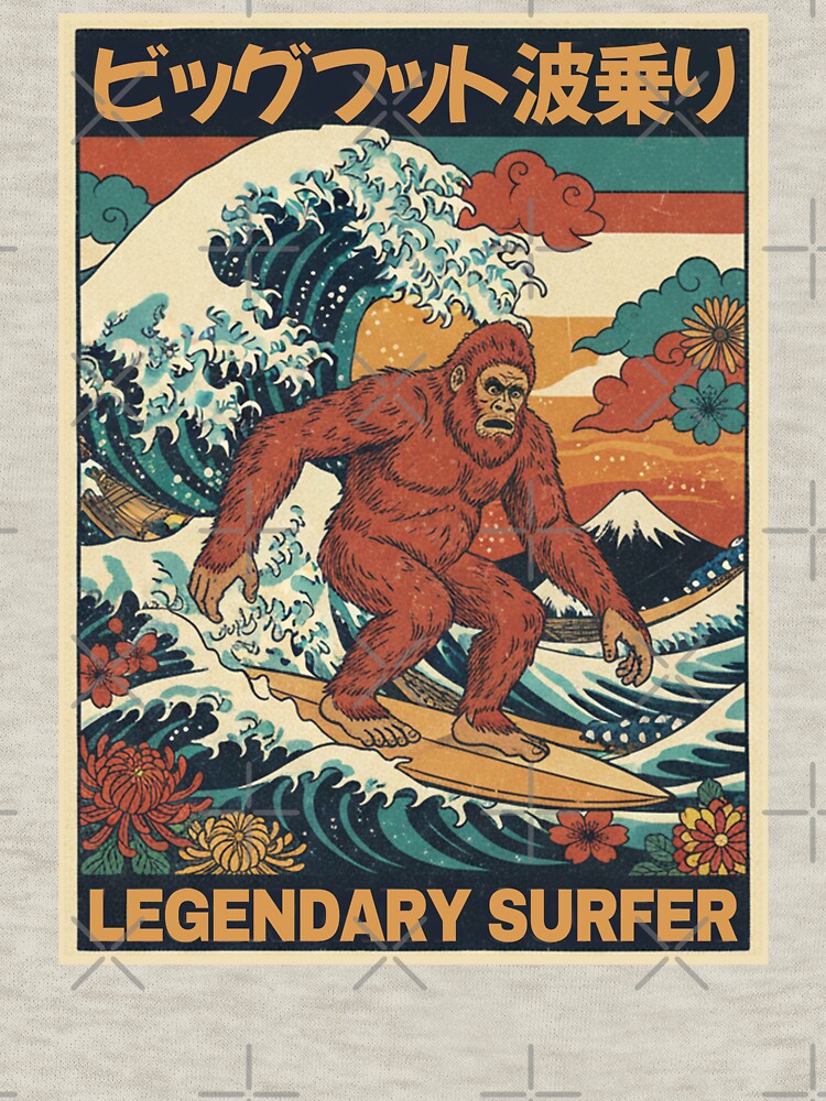 Bigfoot Surfing The Great Wave. by EunsooLee