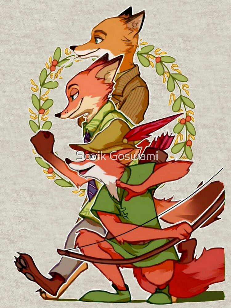 Robin Hood fox cartoon by Sovik Goswami