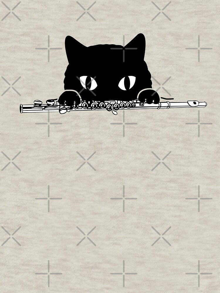 Cat Playing Flute For A Flautist As Orchestra Musician - Cat Playing Flute by Funwithmusic
