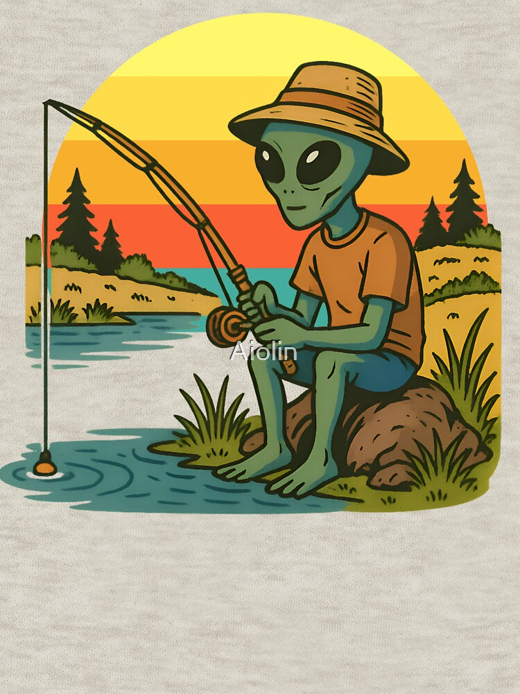Green Alien Fishing by Aiolin