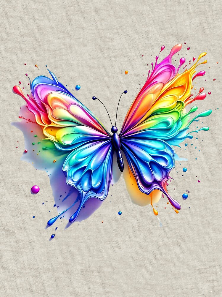 Rainbow Splash Butterfly 3D Effect Print & colorful butterfly shadow by TheGaliyaStudio