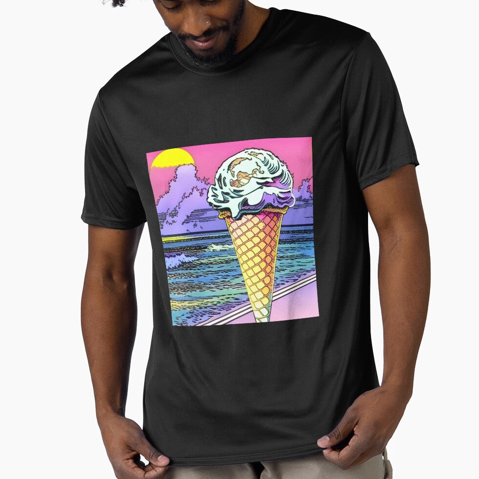 Ice cream cone in retro style art by imagenia
