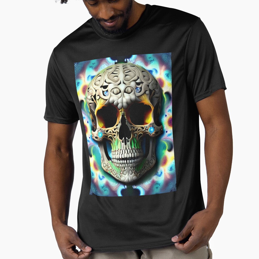 Skull Tie Dye Psychedelic Trippy Festival Hippie Graffiti Biker by Anticulture