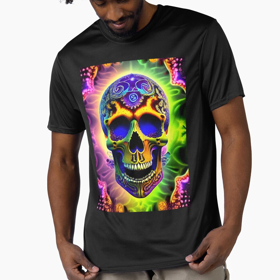 Skull Tie Dye Psychedelic Trippy Festival Hippie Neon by Anticulture