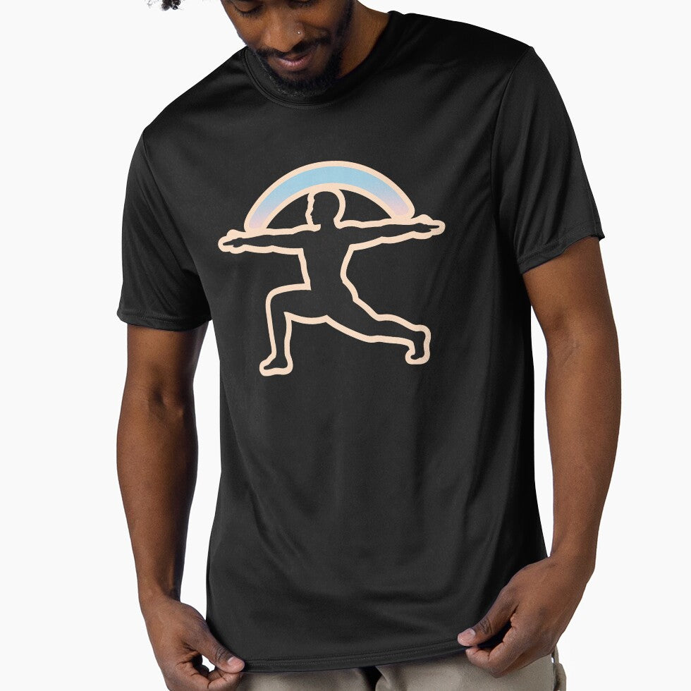 Soft Strength Yoga Warrior II Minimal Art by TrendMorphic