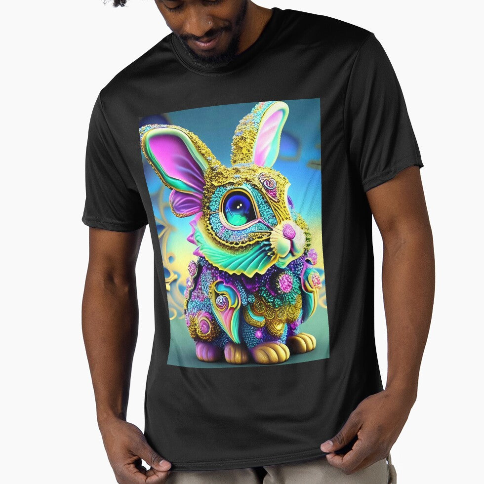 Bunny Rabbit Psychedelic Easter Gift AOP Rainbow Neon Trippy Animation Animal Stuffed by Anticulture