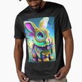Bunny Rabbit Psychedelic Easter Gift AOP Rainbow Neon Trippy Animation Animal Stuffed by Anticulture