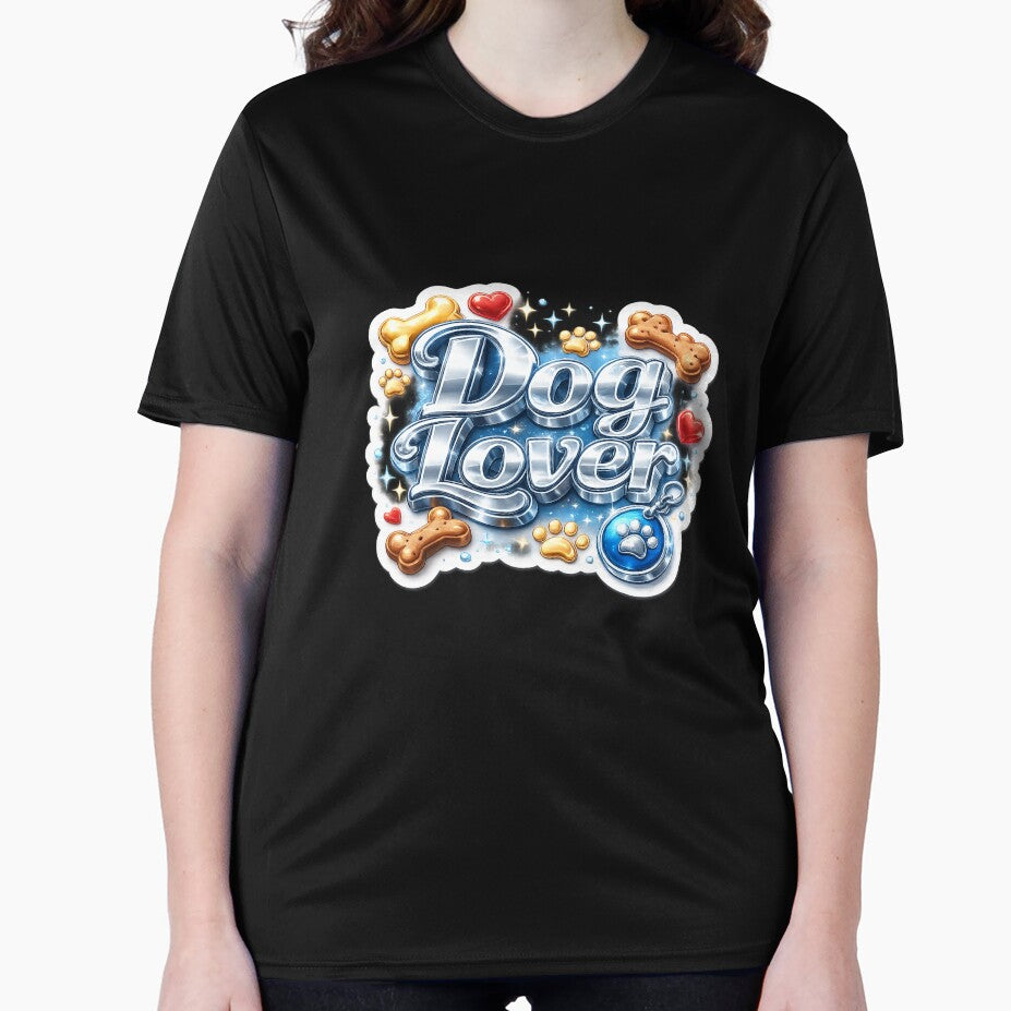 Dog Lover 3D Chrome Sticker – Cute Paw Print Dog Lover Design for Pet Owners & Dog Moms on T-Shirt, Sticker, Phone case, mug, bag, hoodie by ArtByTripti