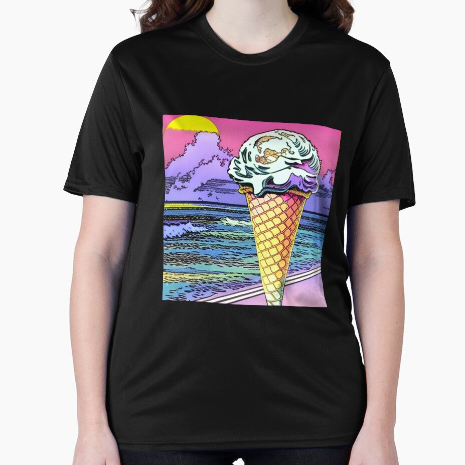 Ice cream cone in retro style art by imagenia