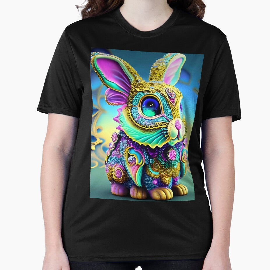 Bunny Rabbit Psychedelic Easter Gift AOP Rainbow Neon Trippy Animation Animal Stuffed by Anticulture