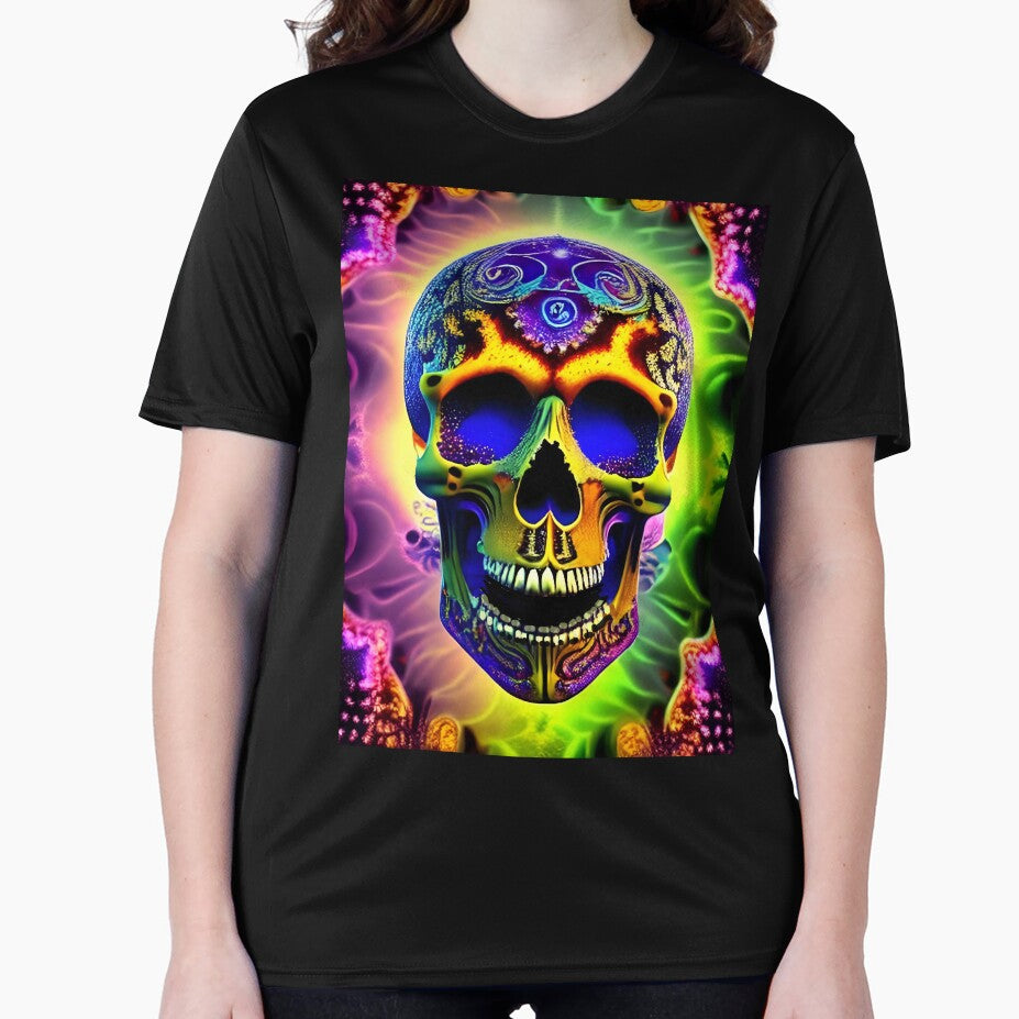 Skull Tie Dye Psychedelic Trippy Festival Hippie Neon by Anticulture