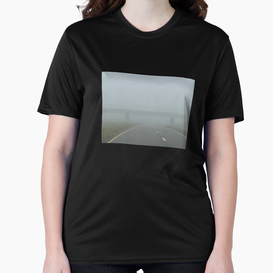 liminal foggy morning highway bridge by meuliasshop