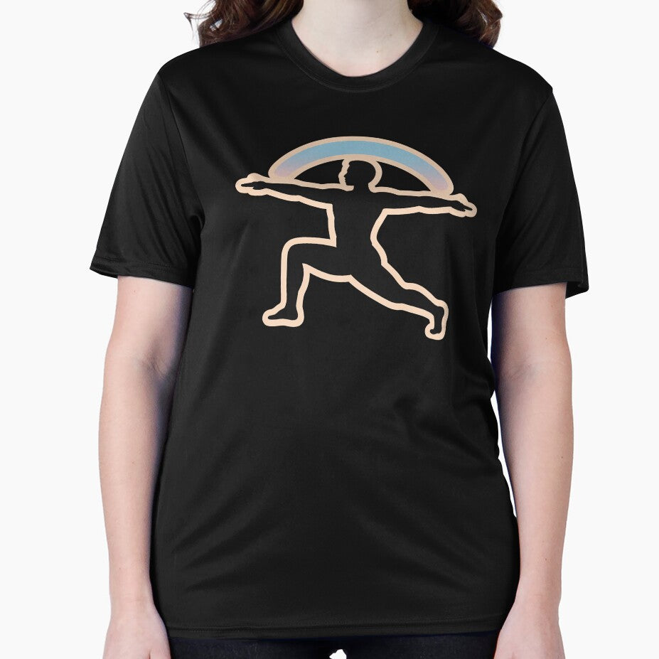 Soft Strength Yoga Warrior II Minimal Art by TrendMorphic