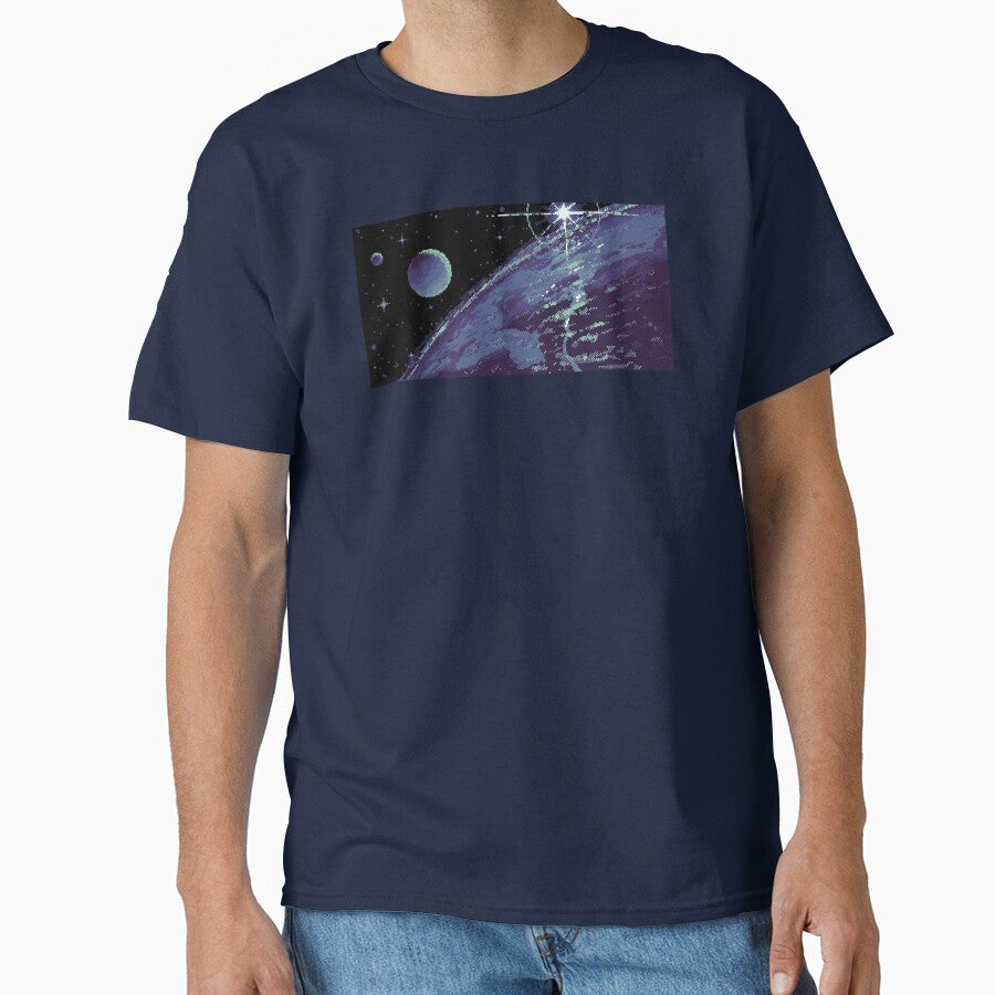 Retro Pixel Art Cosmic Horizon by OneToTee