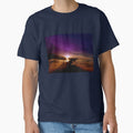 Pixelated Colorful Sunset Silhouette by Potato Quality Prints