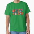 Psychedelic Peace Word Art – Retro Hippie Rainbow Groovy Peace Design by Kellie Espie Art