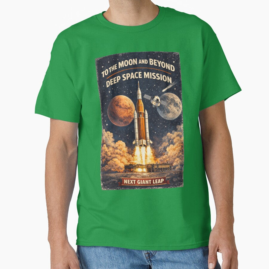 Vintage Space Rocket Launch Poster – Deep Space Mission by YBsahadow