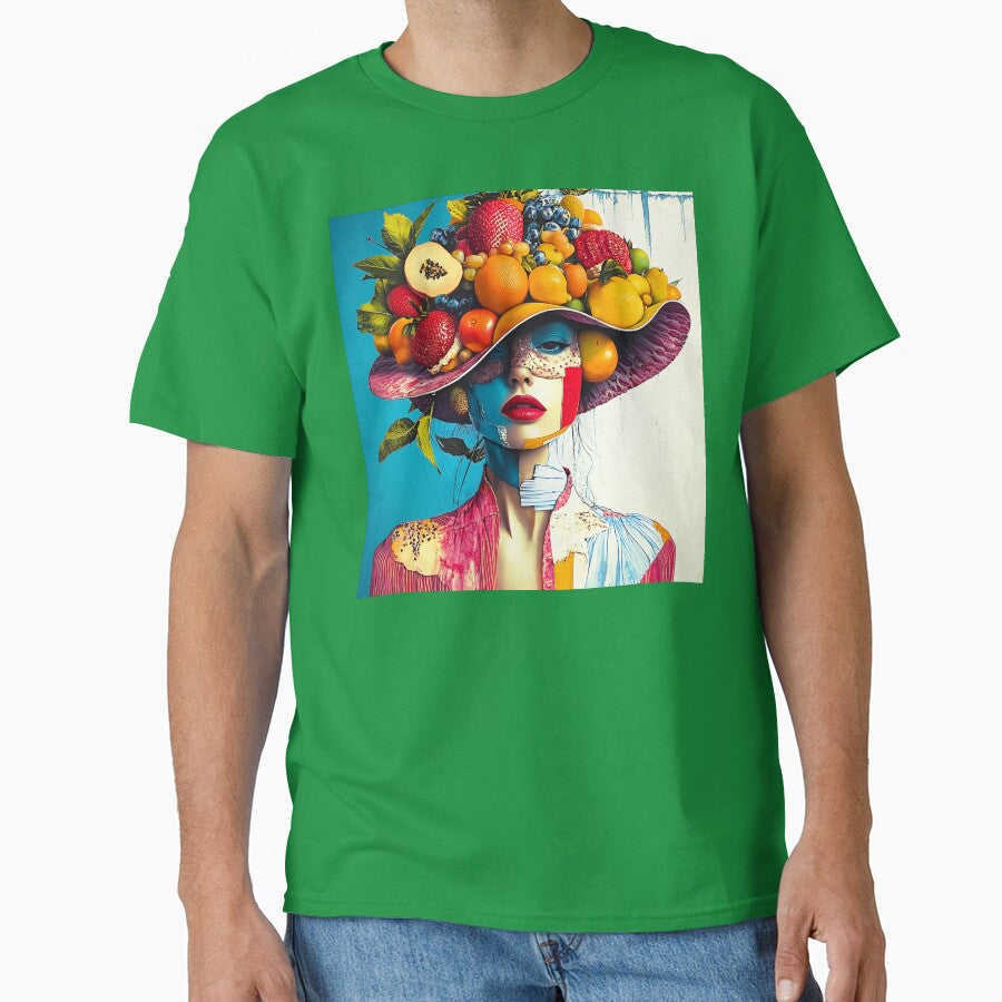 Whimsy Pop Art Female With Colorful Fruit Hat by DEC02